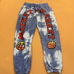 Market by Market Studios Blue Tie Dye Unisex Sweatpants Size Medium